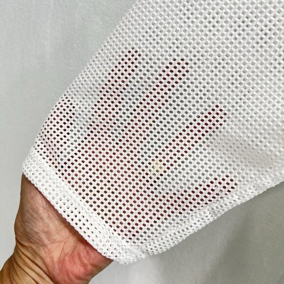 JORDAN TAYLOR Swim Cover Up L Dress Mesh Hooded Long Sleeve Button Down - Picture 3 of 7